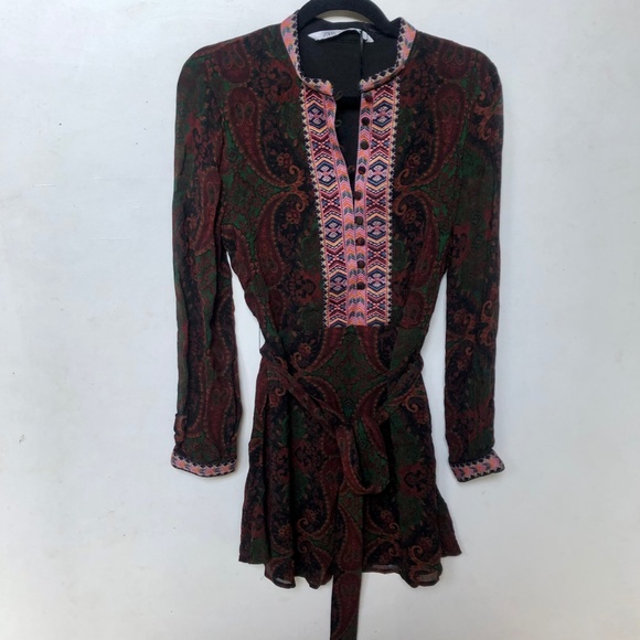 NWT Zara Dress with Jacquard Trims - Picture 4 of 11